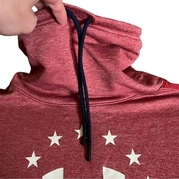 Under Armour UA Freedom Funnel Neck Women’z Sz Small Stadium Red GUC - Picture 8 of 16